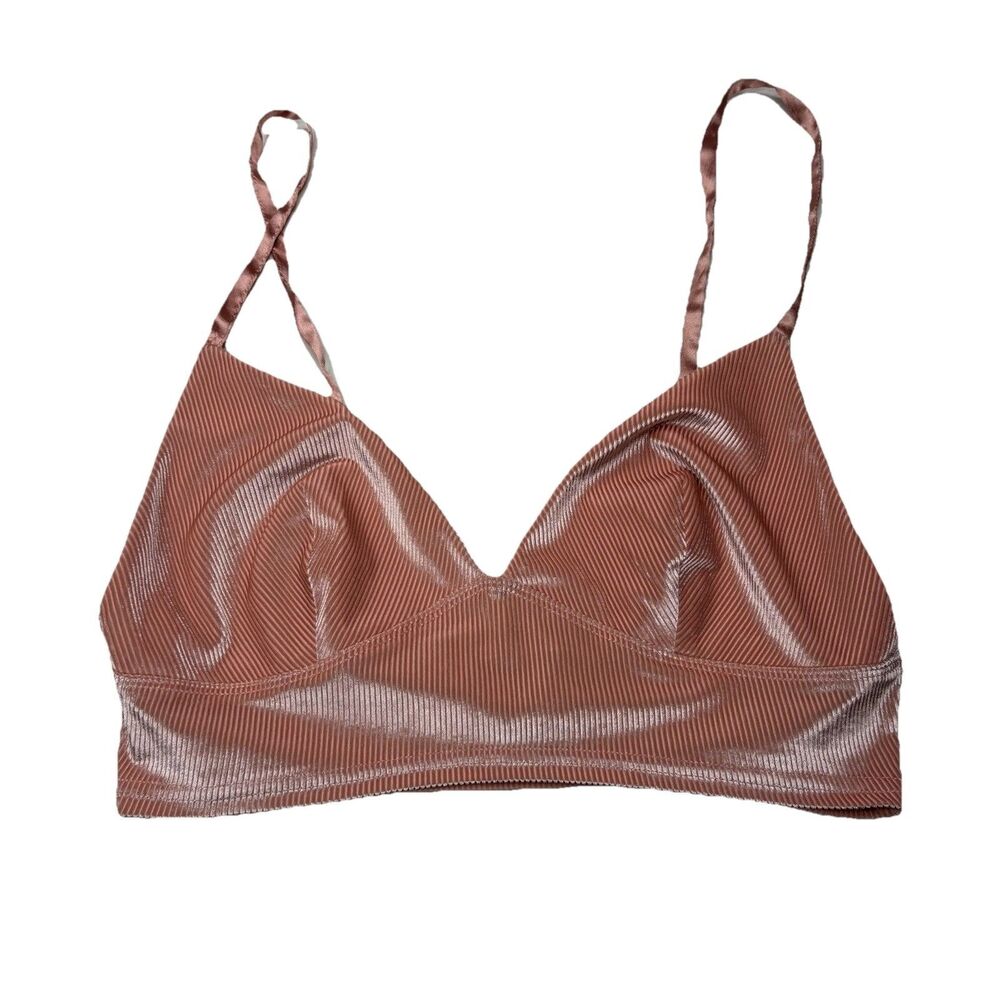 Victoria’s Secret Burnt Orange Shimmery Corduroy Velvet Bralette Size Medium